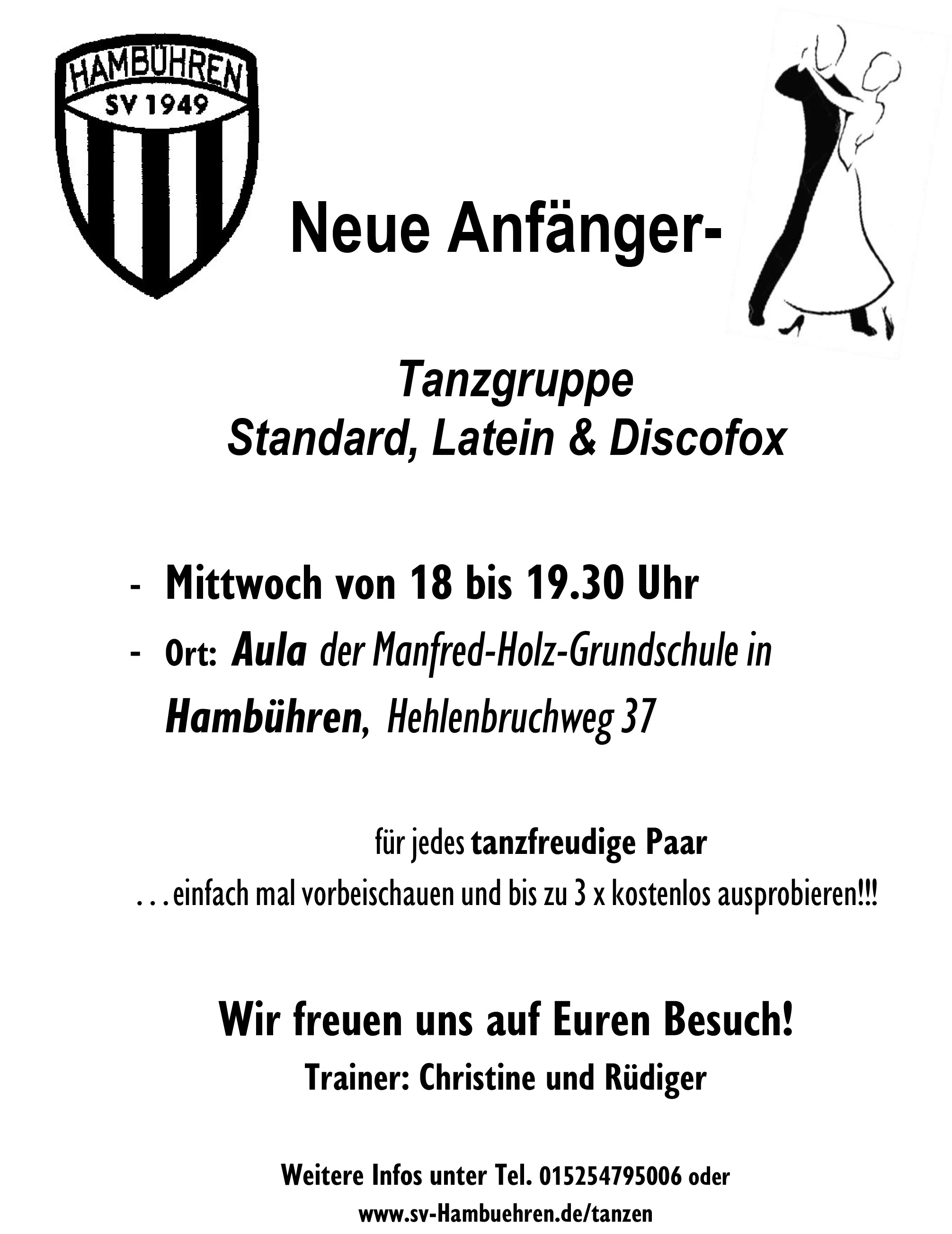 Neue Anfängergruppe Tanzen